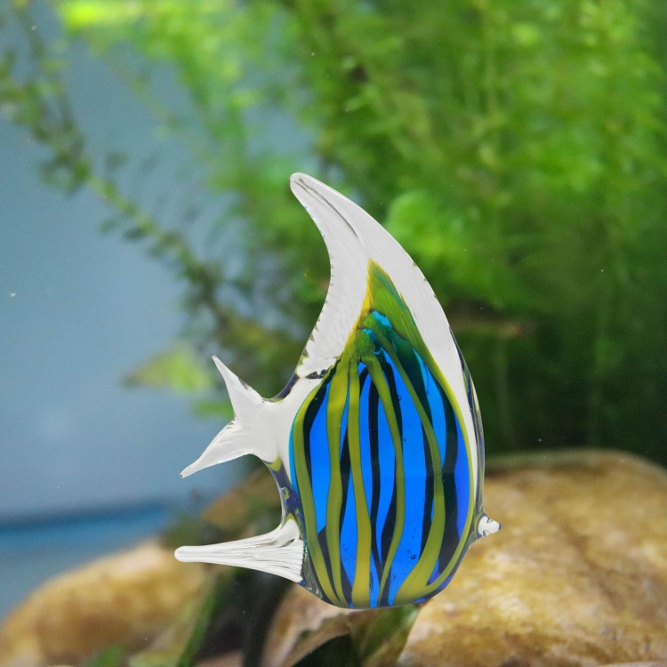 Zibo Handblown Art Glass - Blue Angel Fish