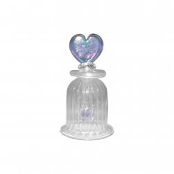 Glass Bell With Heart Shape Handle - Purple