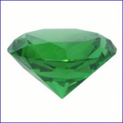 Box of 2cm x 2cm x 1.2cm Green Diamonds