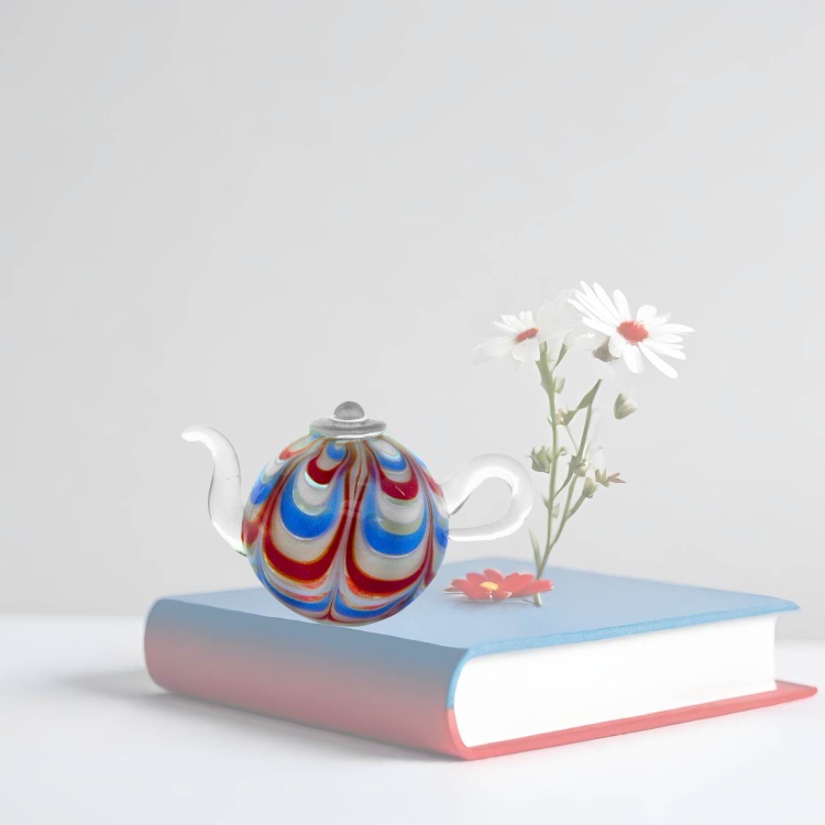 Handblown Zibo Glass Teapot - Mini
