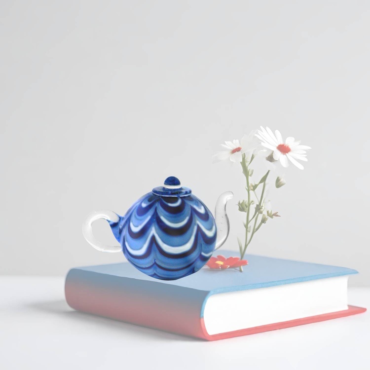 Handblown Mini Zibo Glass Teapot