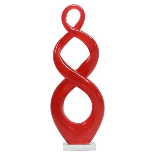 Zibo Handblown Art Glass - Abstract Statue on Stand