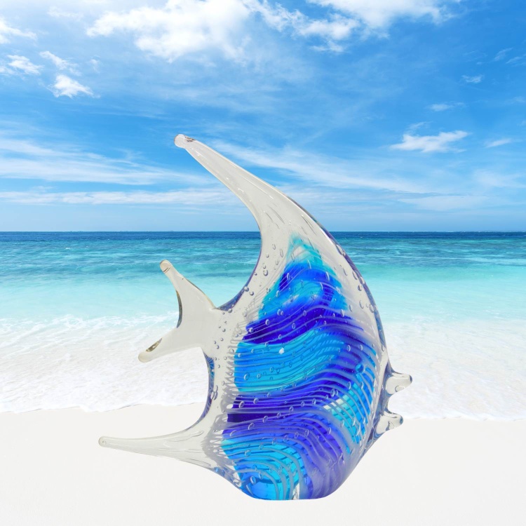 Zibo Handblown Art Glass - Blue Fish