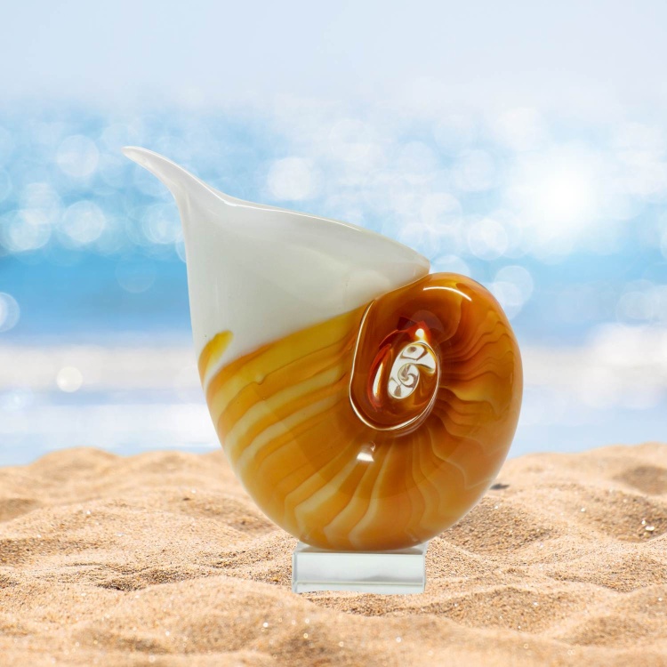 Zibo Handblown Art Glass - Nautilus Seashell with Gift Box