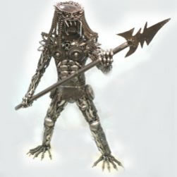 Metal Alien Predator Statue with Spear 130cm Tall