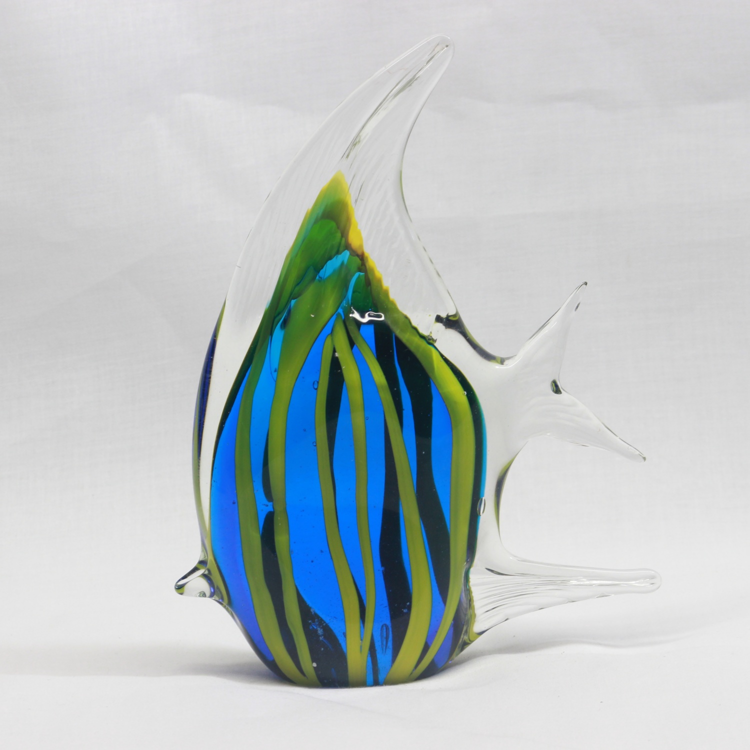 GLASS ANGEL FISH BLUE KENJASPER, FISH, HAND MADE ART GLASS