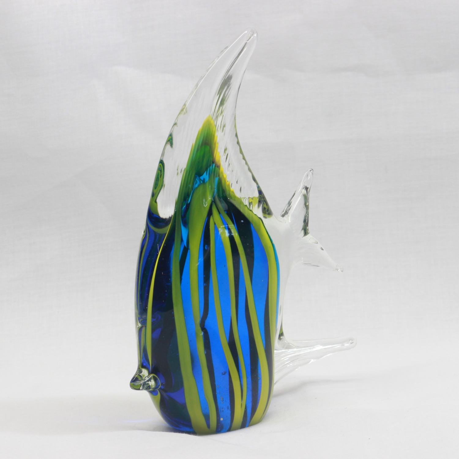 GLASS ANGEL FISH BLUE KENJASPER, FISH, HAND MADE ART GLASS