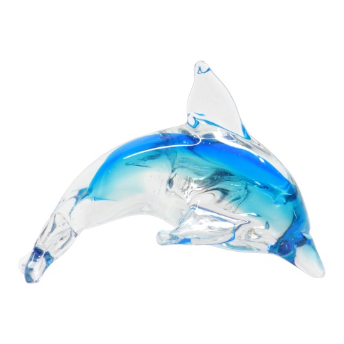 GF-035L Zibo Handmade Glass Dolphin 10cm