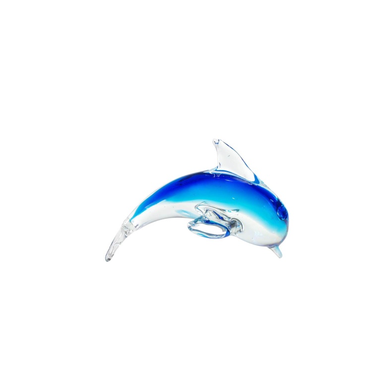 Zibo Handblown Art Glass - Blue Dolphin
