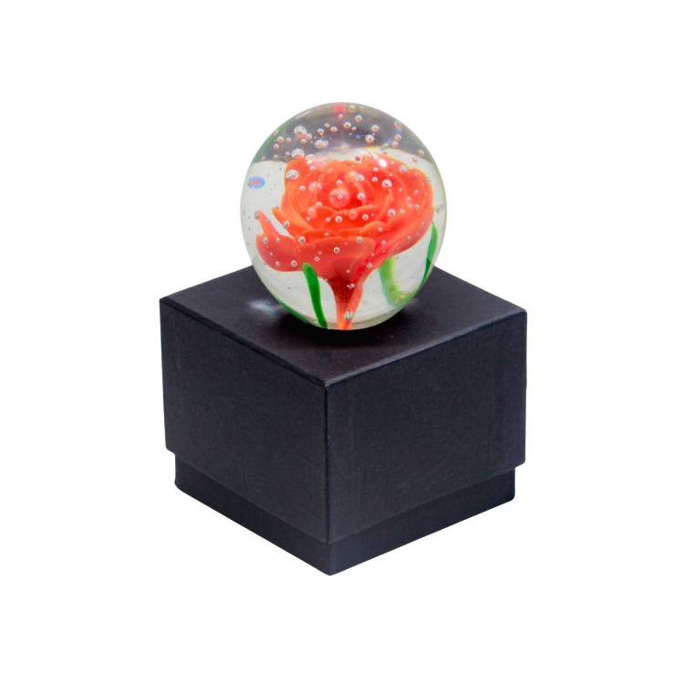 Paperweight Snowing Rose - Orange