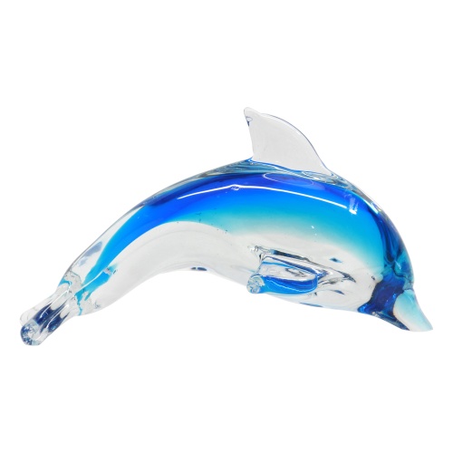 GF-036L Zibo Handmade Glass Dolphin 15cm