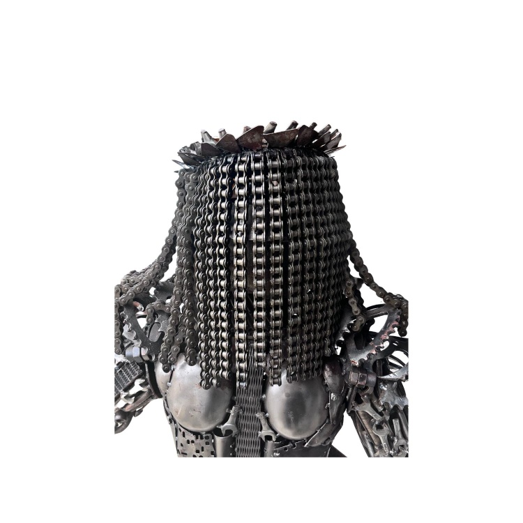 Metal Alien Predator Statue with Spear 130cm Tall
