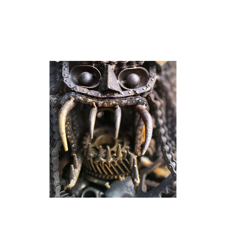 Metal Alien Predator Statue with Spear 130cm Tall