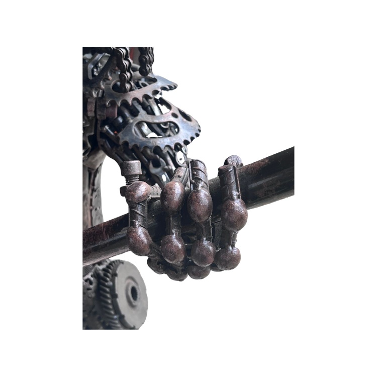 Metal Alien Predator Statue with Spear 130cm Tall