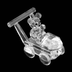 Cut Glass Teddy Bear in Pram