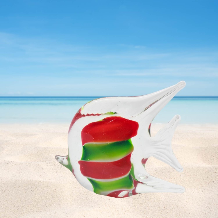 Zibo Handblown Art Glass - Angel Fish Red and Green