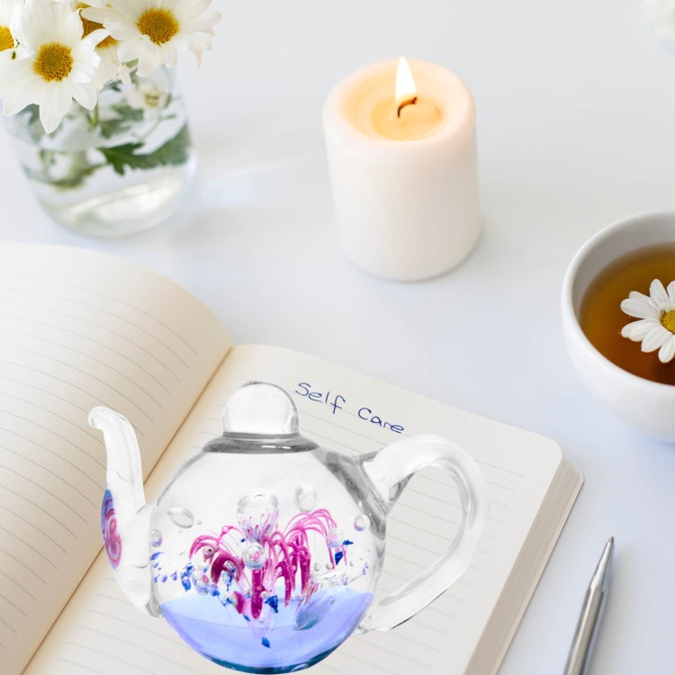 Handblown Glass Teapot - Ring Holder - Gift Boxed