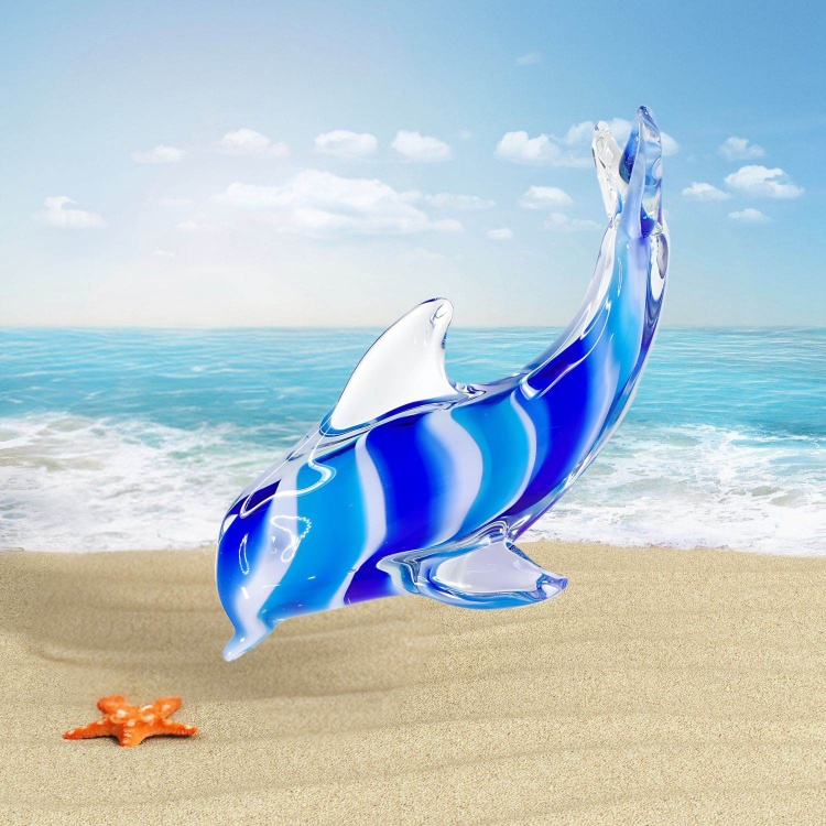 Zibo Handblown Art Glass - Dolphin