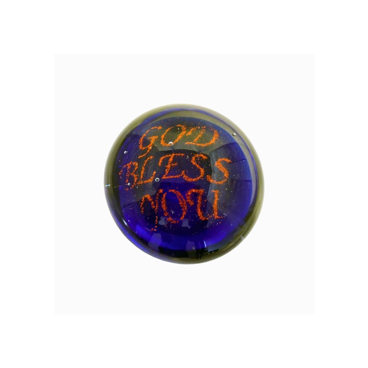 Zibo Art Glass Paperweight - God Bless You