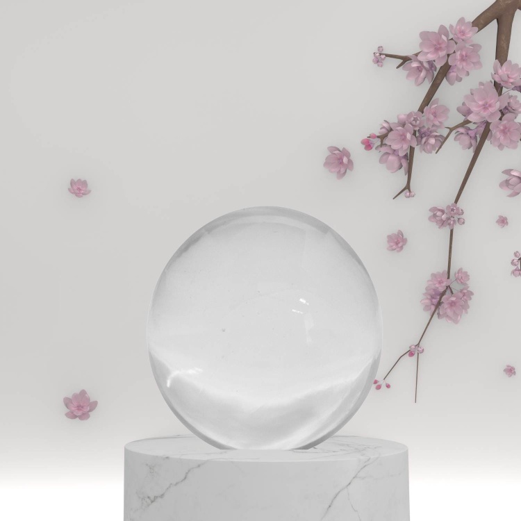 Handblown Zibo Glass Paperweight - Clear Solid Ball