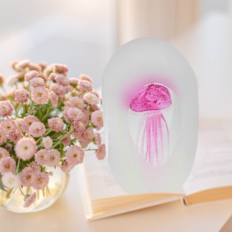 PWS977 Jellyfish - Pink  Paperweight