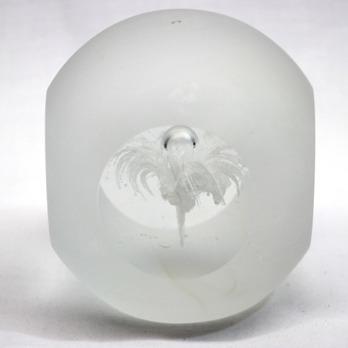 Glass Paperweight - Frosted White Explosion