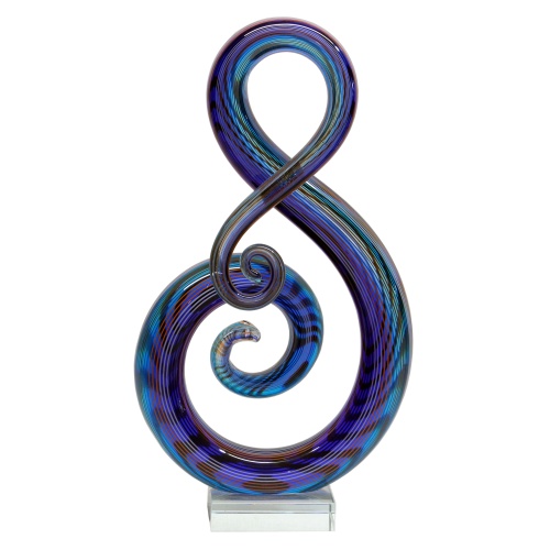 GLASS STATUE ABSTRACT MUSICAL NOTE KENJASPER, ABSTRACT, HAND MADE