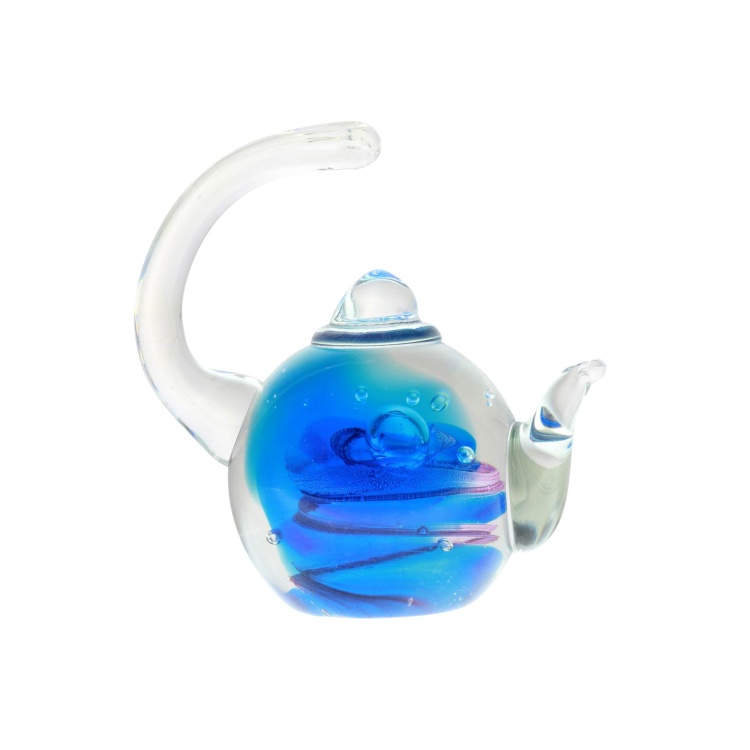 Handblown Zibo Glass Teapot - Ring Holder - Gift Boxed