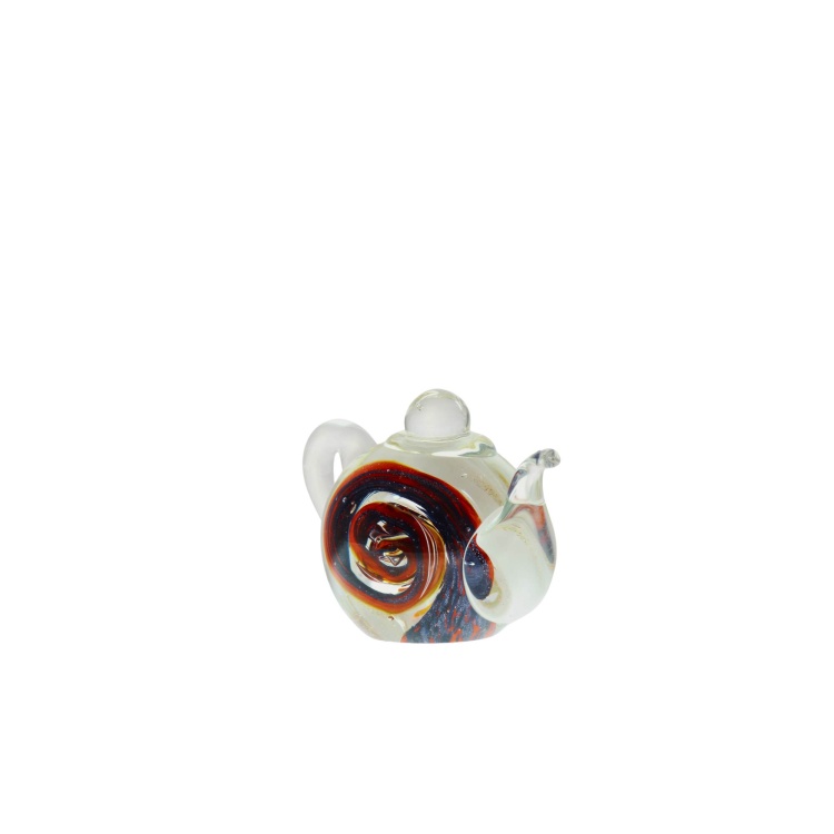 Handblown Zibo Glass Teapot Mystic Swirl Gift Boxed