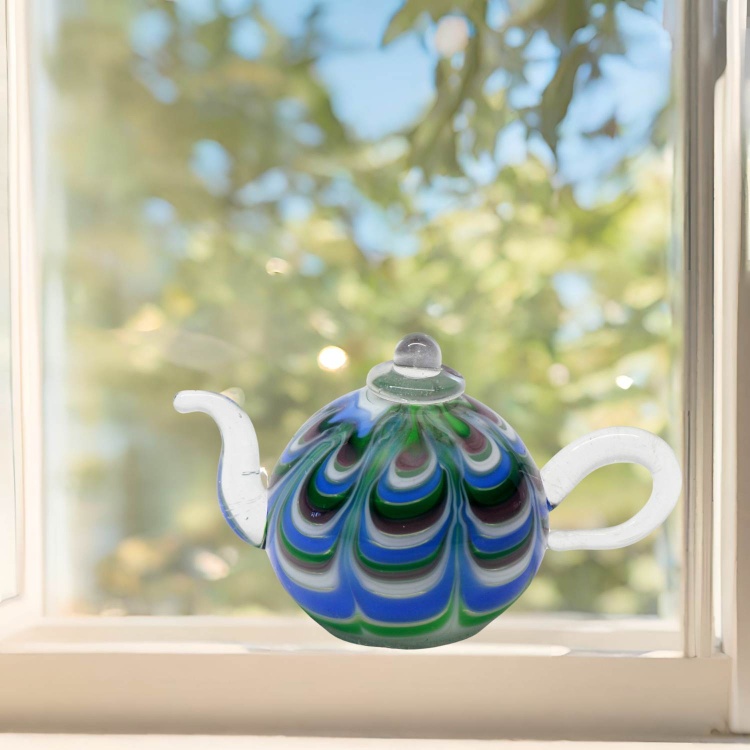 Handblown Zibo Mini Glass Teapot