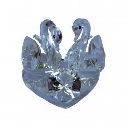 Crystal Swan On Heart Shape Stand