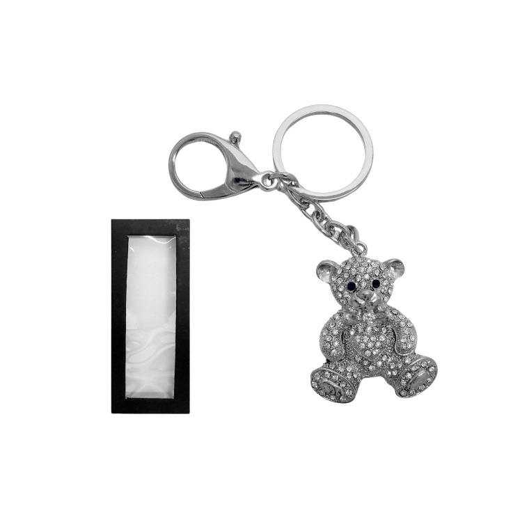 Key Chain in window Faced Box - Teddy Bear