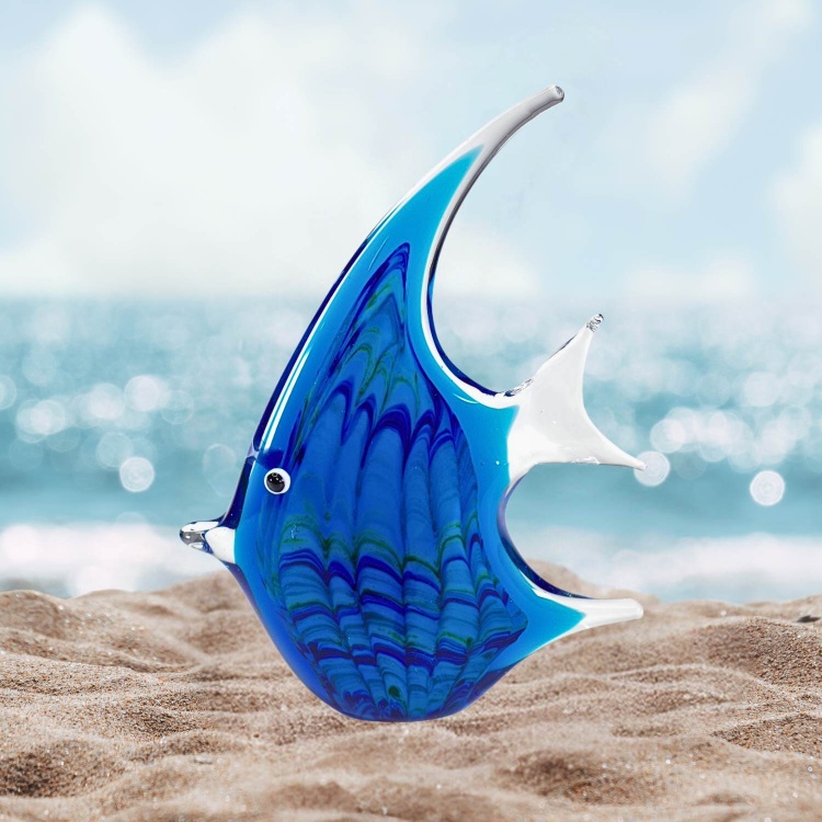 Zibo Handblown Art Glass - Blue Fish