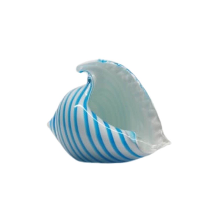 White and Blue Glass Seashell