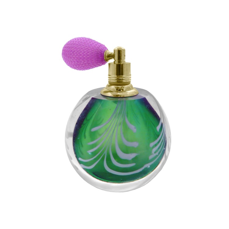 Zibo Handblown Art Glass Green Atomiser Perfume Bottle