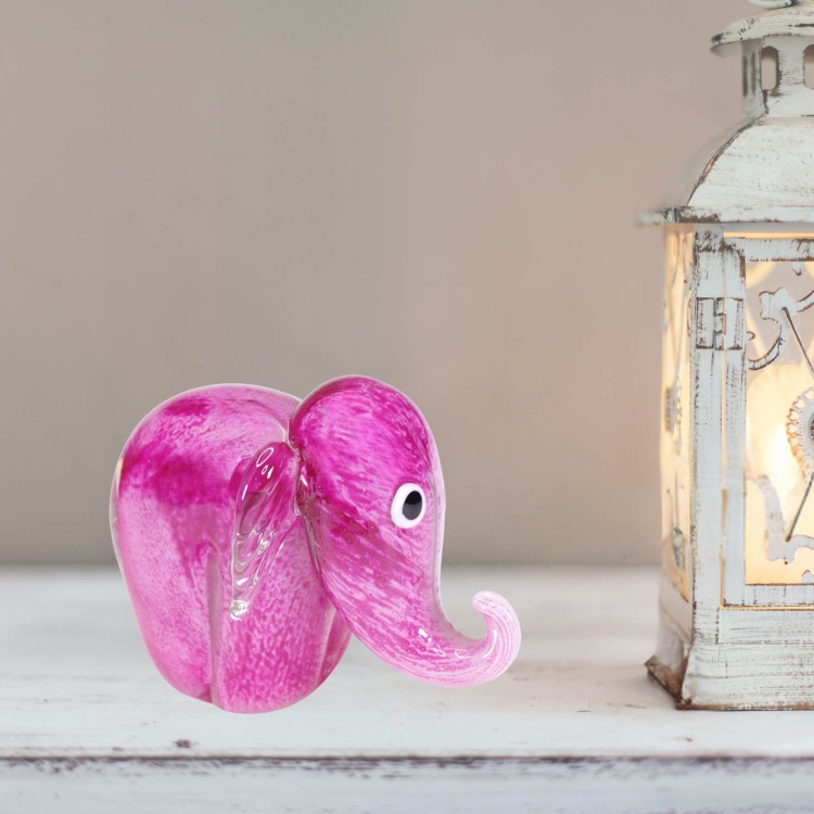 Zibo Handblown Art Glass - Costliest Pink Elephant