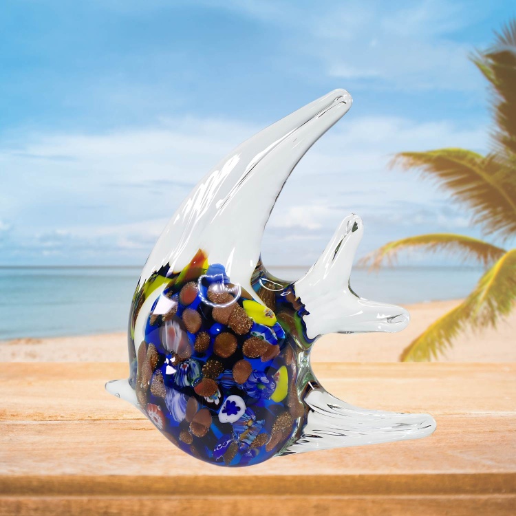 Zibo Handblown Art Glass Millefiori - Inspired Angel Fish