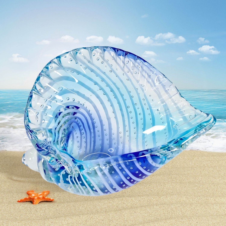 Zibo Handblown Art Glass - Blue Seashell