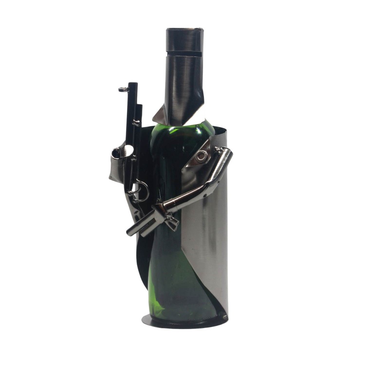 Handmade Nuts and Bolts Ned Kelly Dual Guns Wine Bottle Holder