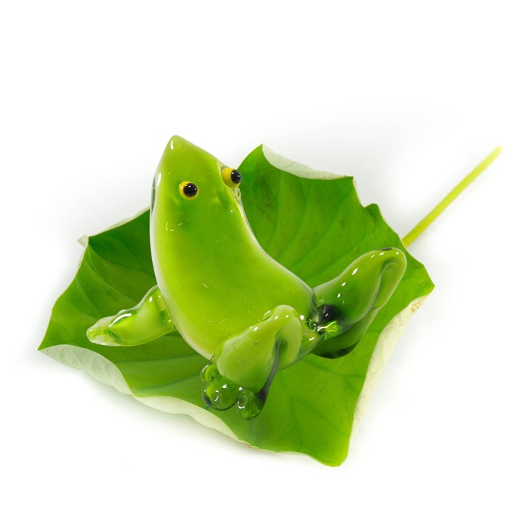 Zibo Handblown Art Glass - Green Frog