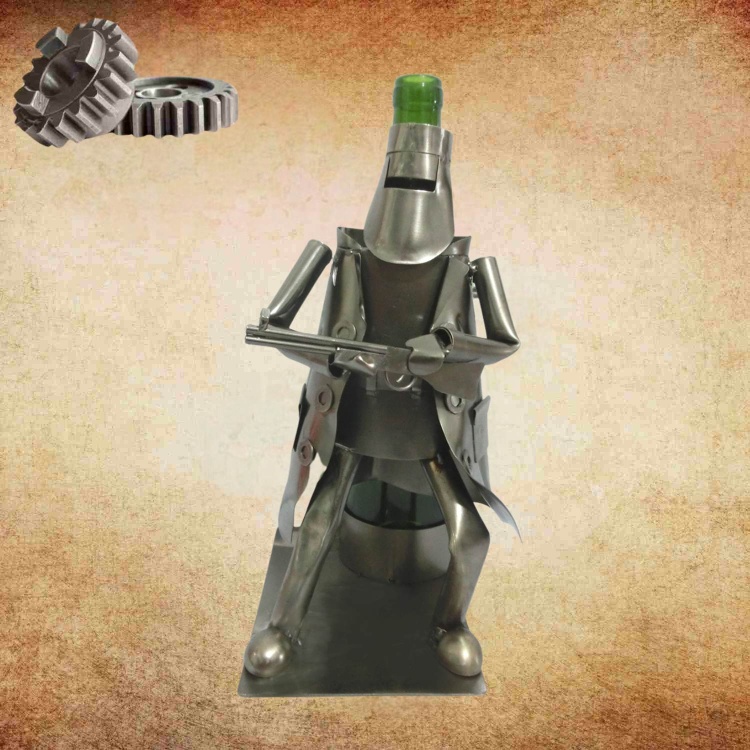 Handmade Nuts and Bolts Ned Kelly Wine Bottle Holder