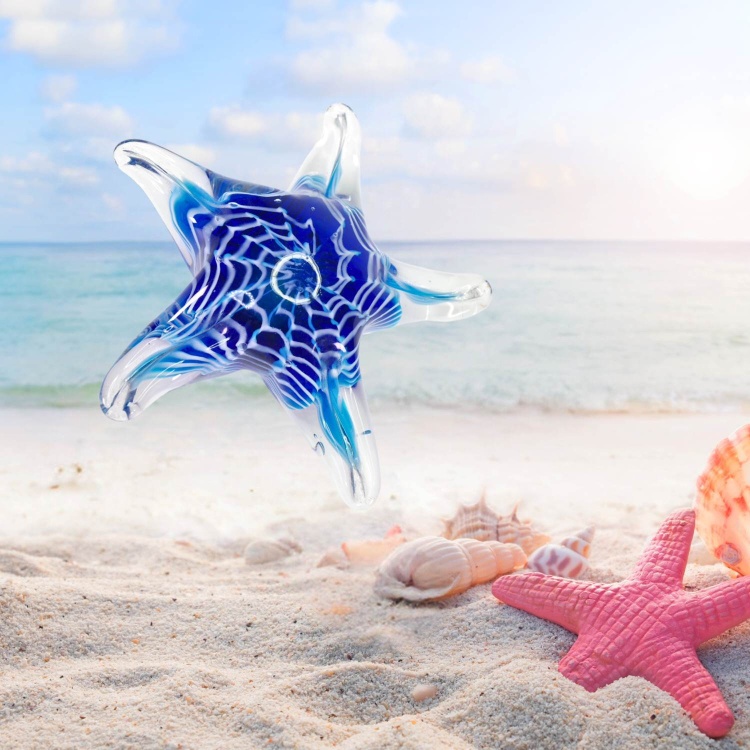Zibo Handblown Art Glass - Blue Starfish