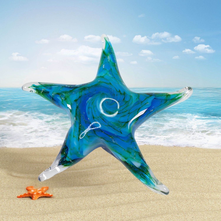 Zibo Handblown Art Glass - Green Starfish (Gift Box)