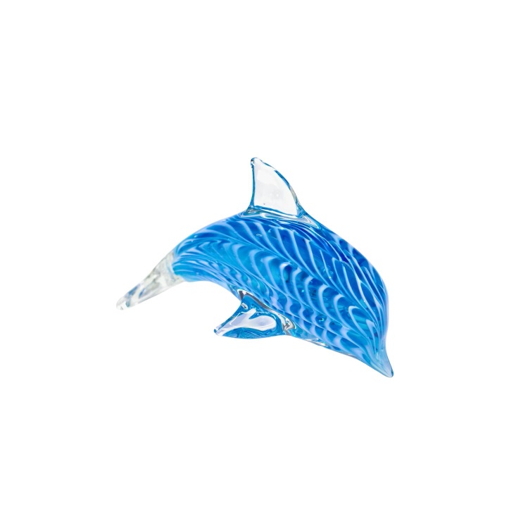 Zibo Handblown Art Glass - Blue Dolphin