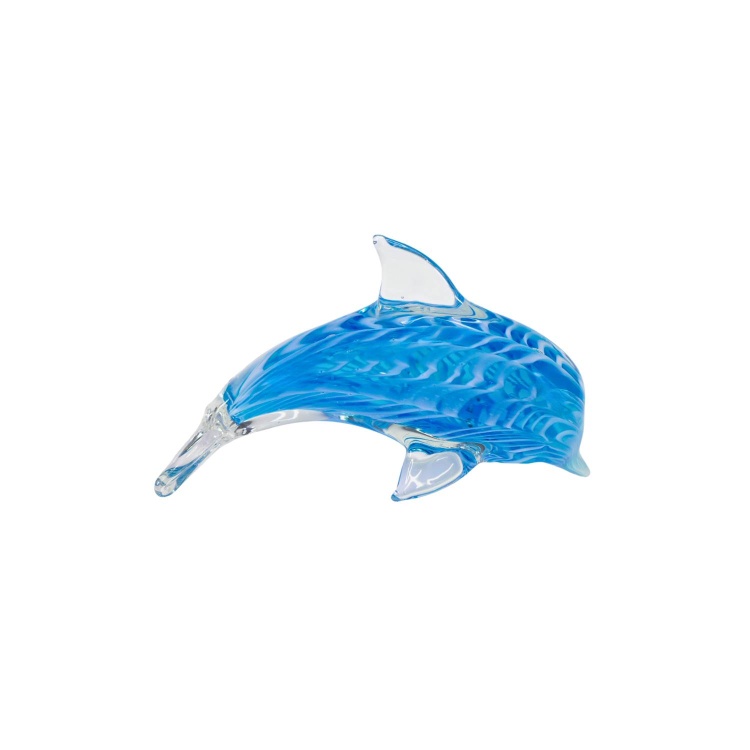 Zibo Handblown Art Glass - Blue Dolphin