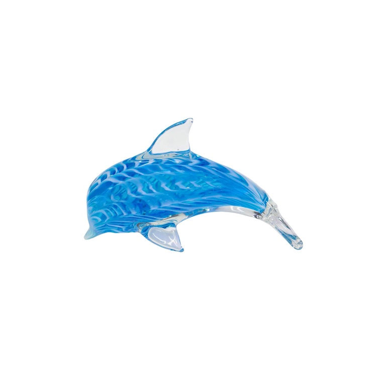 Zibo Handblown Art Glass - Blue Dolphin