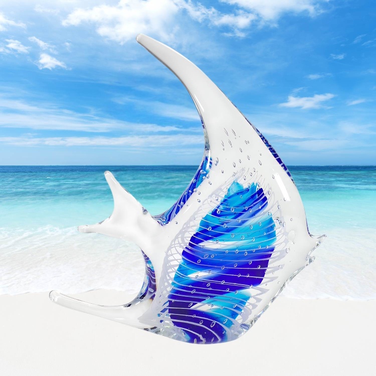 Zibo Handblown Art Glass - Blue Fish