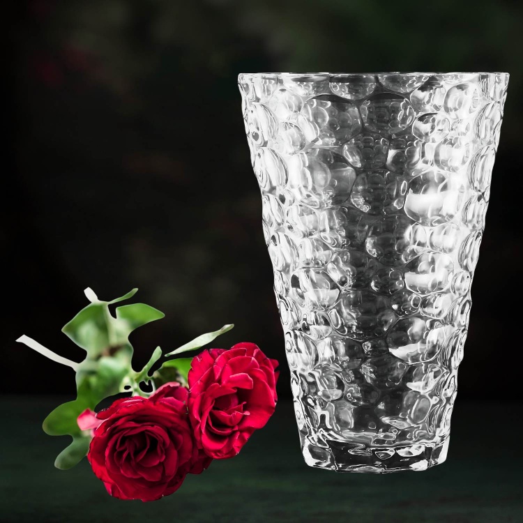Crystal Cut Glass Vase with Bubbles Design