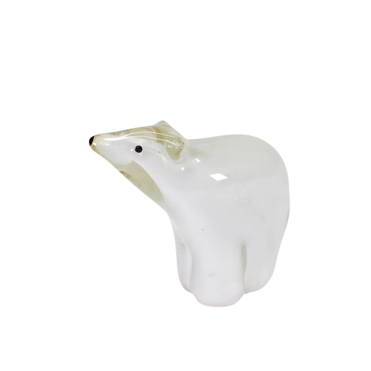 Zibo Handblown Art Glass - Standing Polar Bear