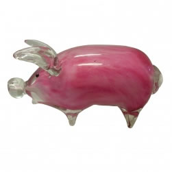 Handmade Glass Pink Pig